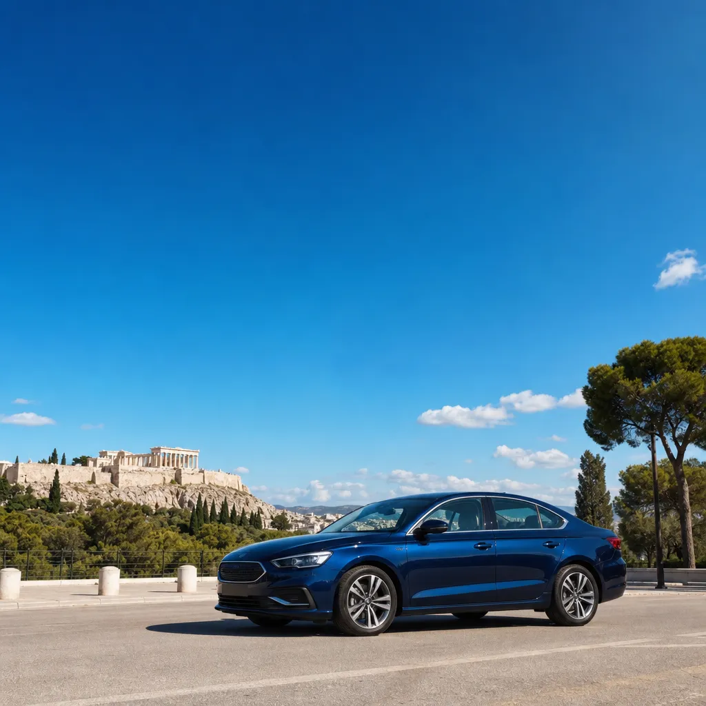 Rental car pickup at Athens International Airport